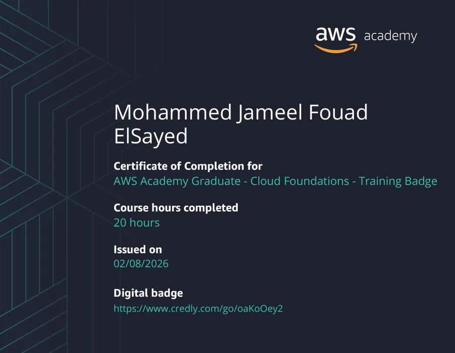 AWS Academy Graduate Cloud Foundations certificate