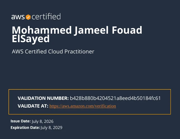 AWS Certified Cloud Practitioner certificate