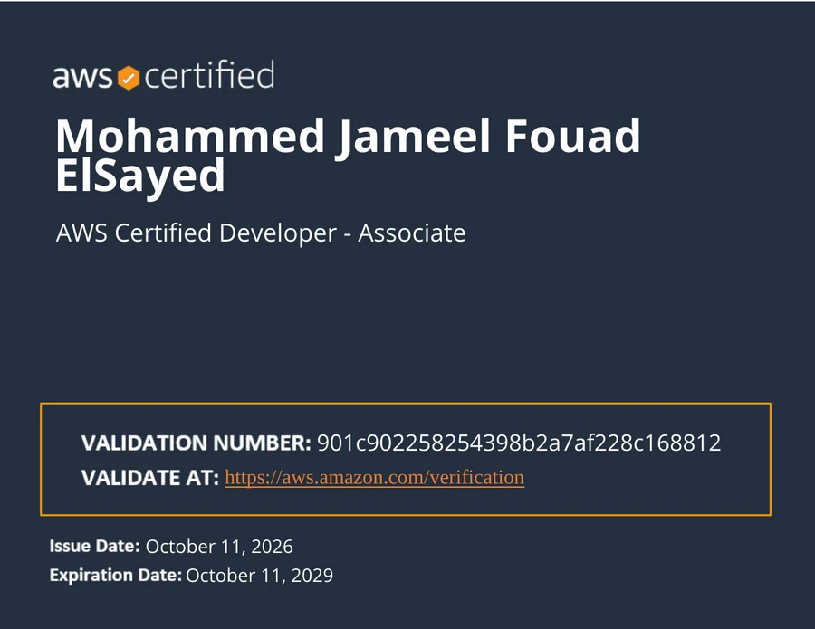 AWS Certified Developer - Associate certificate