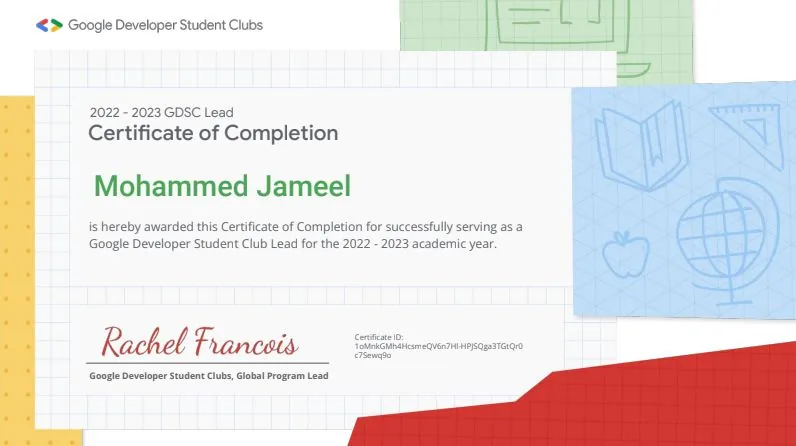 GDG Chapter Leader certificate